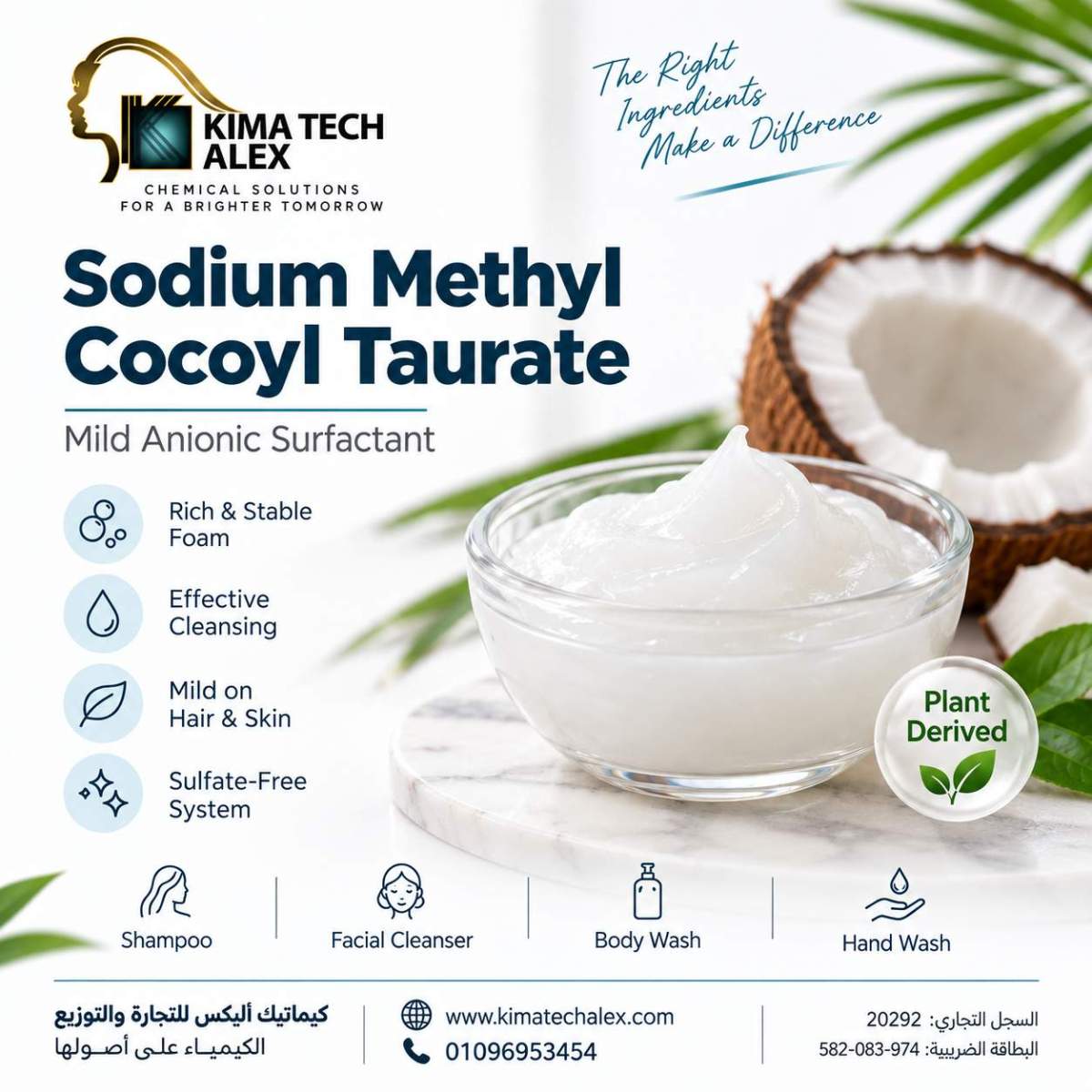 تصميم Sodium Methyl Cocoyl Taurate - Image 1