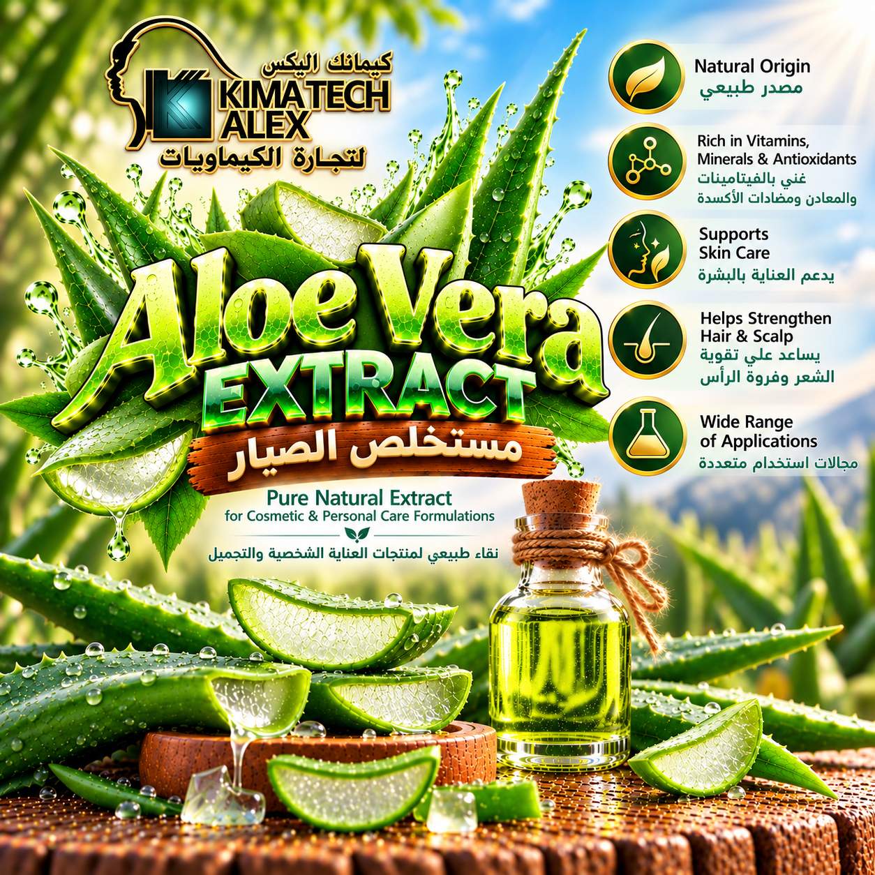 Aloe Vera Extract Natural Care Poster Aloe vera extract مستخلص الصبار - Image 1
