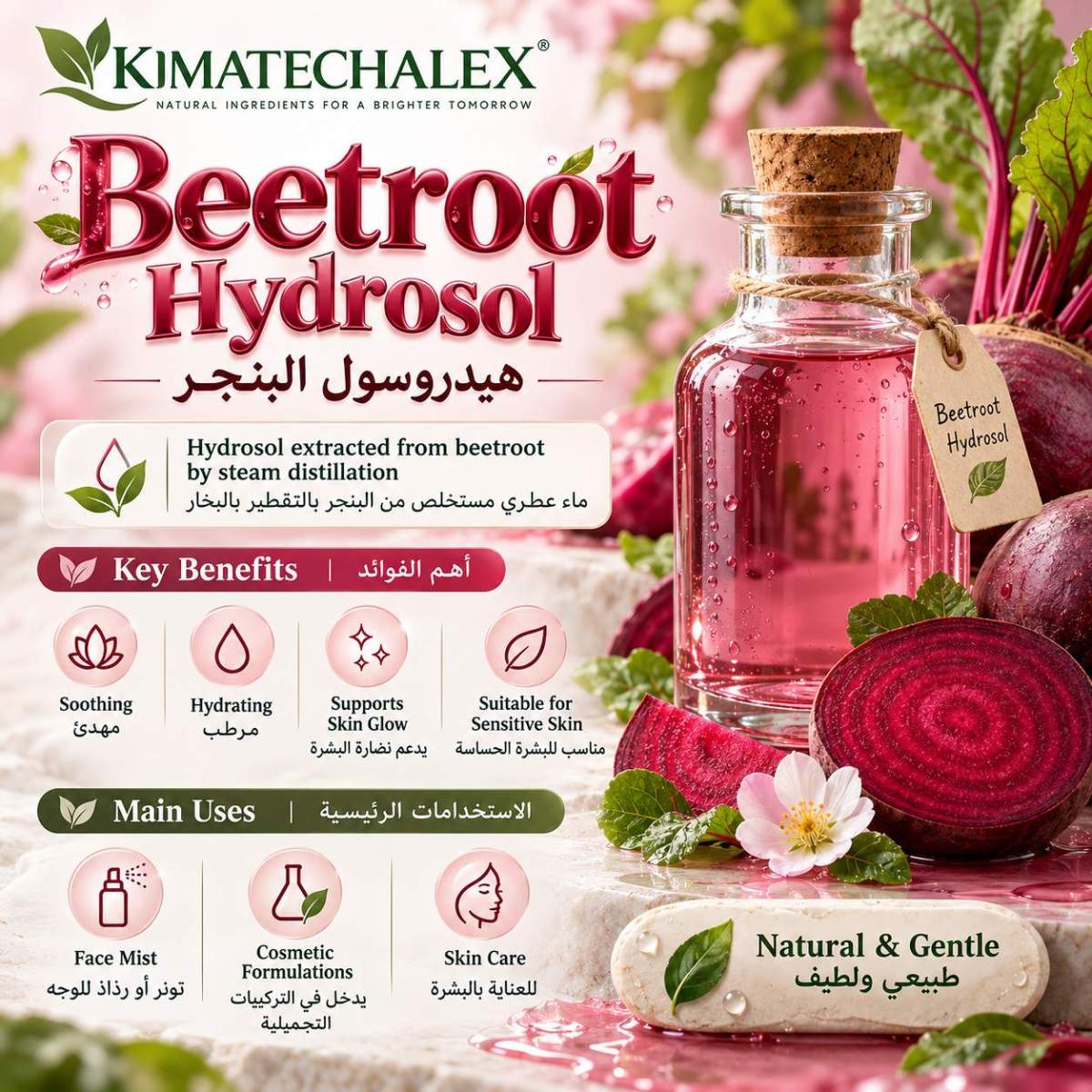 Beetroot Hydrosol Natural Beauty Infographic Beetroot Hydrosol هبدرو سول البنجر - Image 1