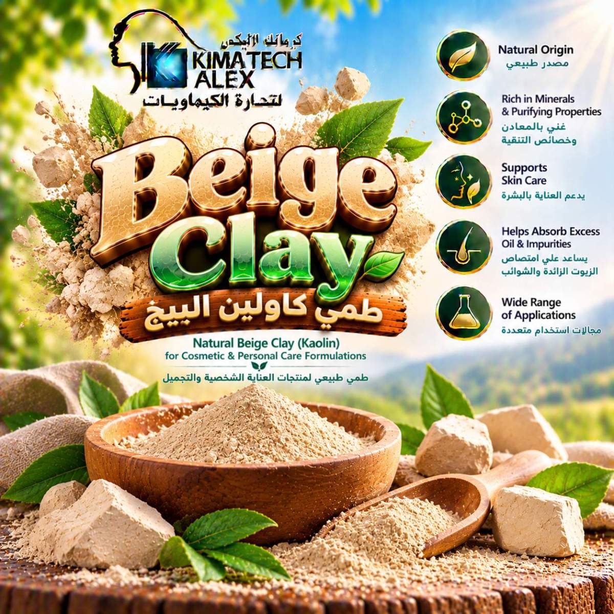Beige Clay Natural Skincare Infographic طمي كاوليين البيج Beige Clay - Image 1