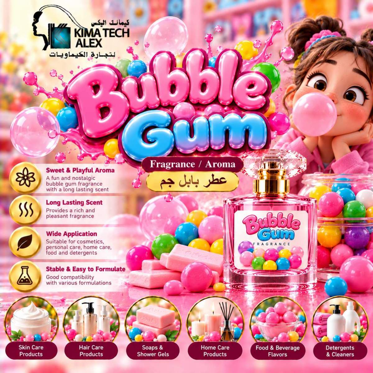 Glossy Bubble Gum Fragrance Poster Bubble gum عطر بابل جم - Image 1