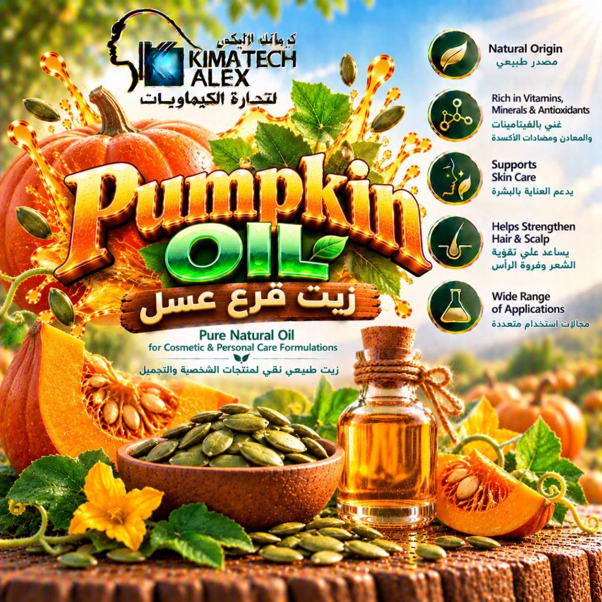 Pumpkin Oil Natural Care Poster Pumpkin Oil زيت قرع عسل - Image 1