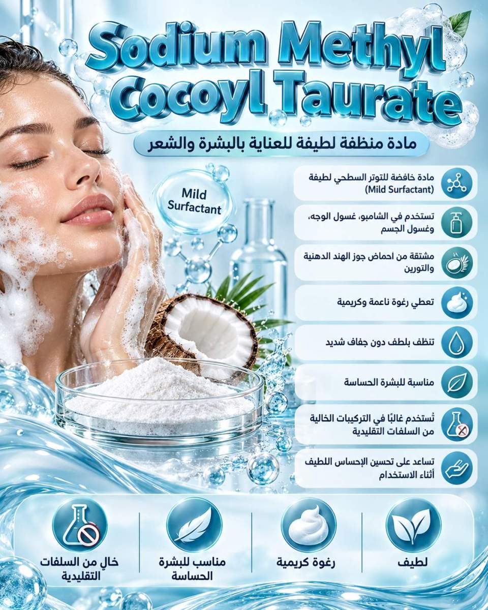 Sodium Methyl Cocoyl Taurate Skincare Infographic Sodium Methyl Cocoyl Taurate - Image 1