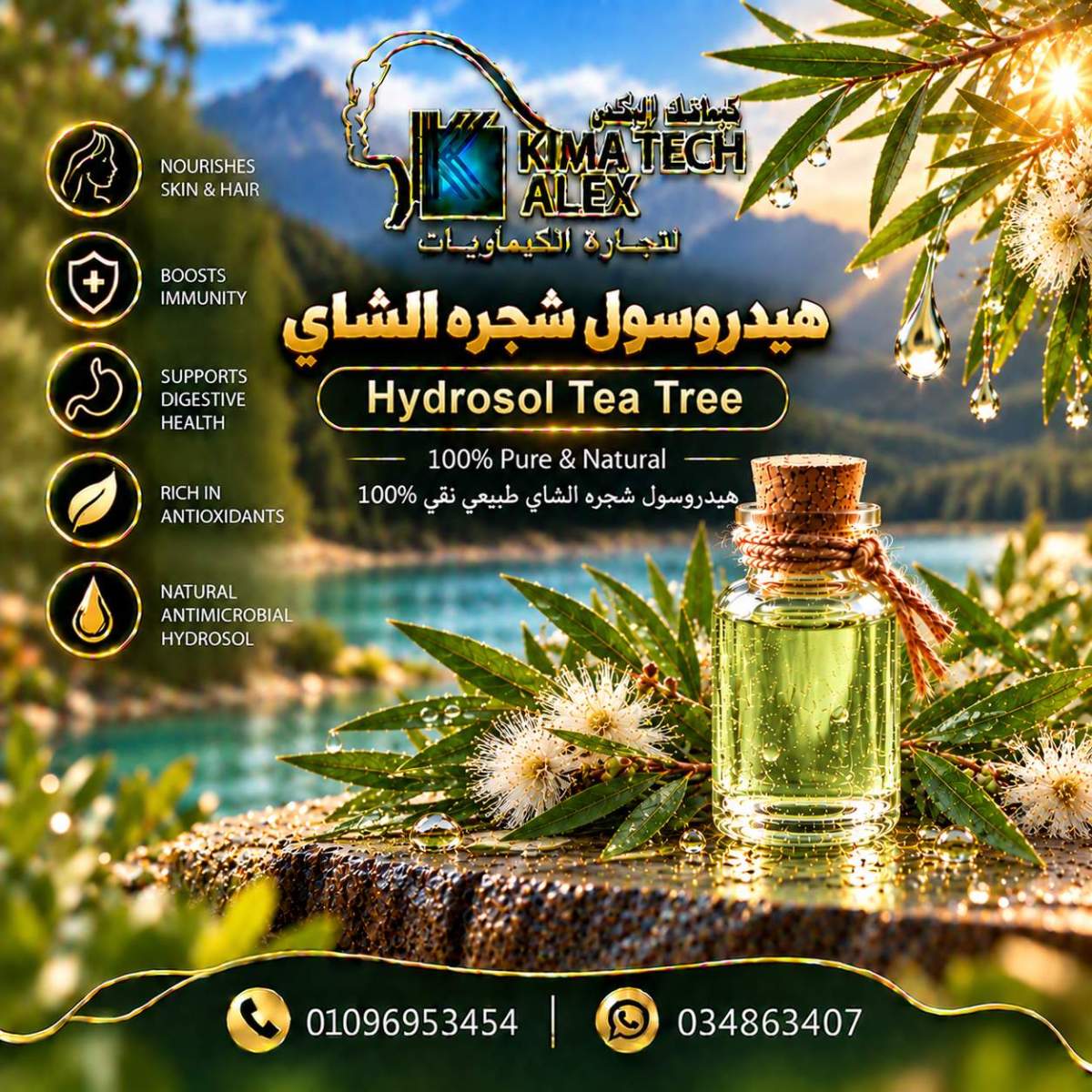 Tea Tree Hydrosol by Kima Tech Alexis Hydrosol tea tree هيدروسول شجره الشاي - Image 1